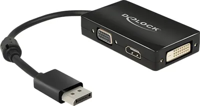 Immagine prodotto di DELOCK Displayport Adapter DP -> D-Sub15/HDMI/DVI St/Bu sw