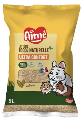 Produktbild von Aimé | Kleintierstreu | Streu Biologisch abbaubare | Saugfähige Maisflocken | Ka