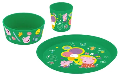 Produktbild von Kindergeschirr-Set CONNECT Peppa Pig Pop, 3-teilig, KOZIOL