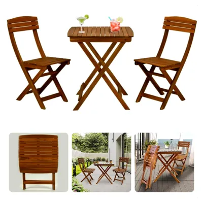 Produktbild von Bistroset - Gartentisch und klappbare Gartenstühle