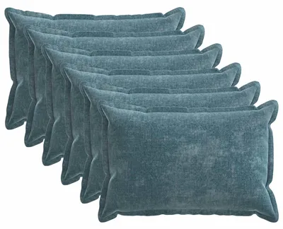 Zdjęcie produktu dla vidaXL Pokrowce na poduszki, 6 sztuk, HOUTEN, niebieskie, 50 x 70 cm, materiał: welur