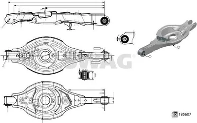 Produktbild von SWAG 33 11 0003 Querlenker Hinten Links Unten Außen für MAZDA CX-5 (KE, GH)