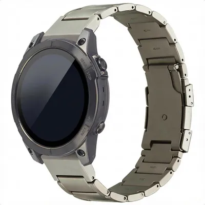 Productafbeelding van Accezz Mat Titanium bandje - Garmin 22 mm aansluiting - Titanium