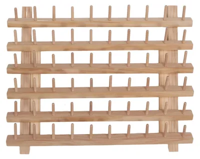 Produktbild von 60 Spulen Holzgarnständer DIY Einfache Lagerung Sicher Umweltfreundlich Buchenholz Klapphalter Organizer zum Quilten