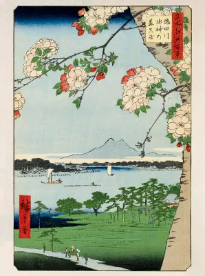 Produktbild von Hiroshige Kunstdruck Massaki And Suijin Grove 30 x 40 cm