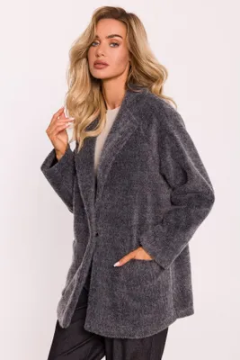 Zdjęcie produktu dla Płaszcz damski Made of Emotion Ruvgax M808 szary melanż L/XL
