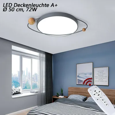 Image de NOUVEAU XQ-302 Gris-vert Plafonnier LED avec télécommande Couleur de lumière/luminosité réglables Abat-jour acrylique Gris-vert Cadre métallique laqué