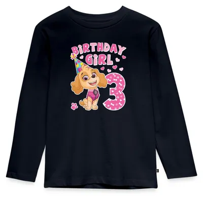 Produktbild von Spreadshirt Paw Patrol 3 Jahre Geschenk 3. Geburtstag Skye Kinder Premium Langarmshirt, 110/116 (4 Jahre), Navy
