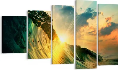 Produktbild von Bild auf Leinwand - Leinwandbild - Meer Welle Wasser - 100x60cm - Wand Bild - Wanddeko - Wandbilder - Leinwanddruck - Bilder - Kunstdruck - Wanddekoration - Leinwand bilder - Wandkunst - EG100x60-3943