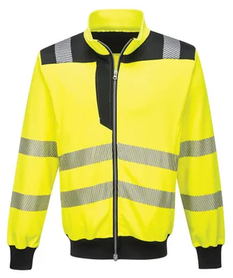 Image de Pw3 Hi-vis Sweatshirt Zippé Couleur : Jaune/noir Taille Xxl - Portwest