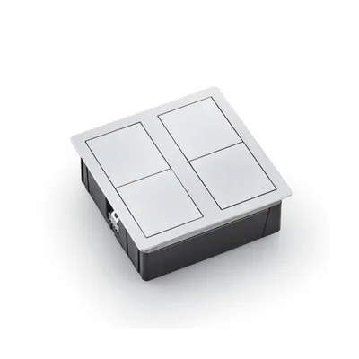 Zdjęcie produktu dla VersaHIT Podwójne wbudowane gniazdo biurkowe 1-krotne + 2x złącze USB LxWxH 117x117x42,5 mm z kablem połączeniowym 2 m + wtyczka do montażu