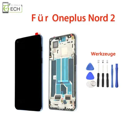 Produktbild von Für OnePlus Nord 2 (DN2103) LCD Display (OLED) mit Rahmen Touchscreen Bildschirm