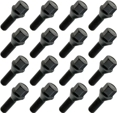 Immagine prodotto di 16x bullone ruota, M12x1,50, lunghezza filettatura: 28 mm, collare conico, SW17, nero
