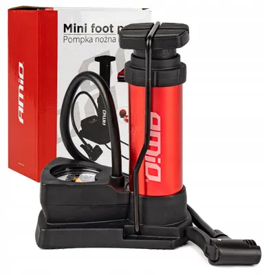 Produktbild von Amio Mini Fußpumpe 61682 Metall mit Manometer