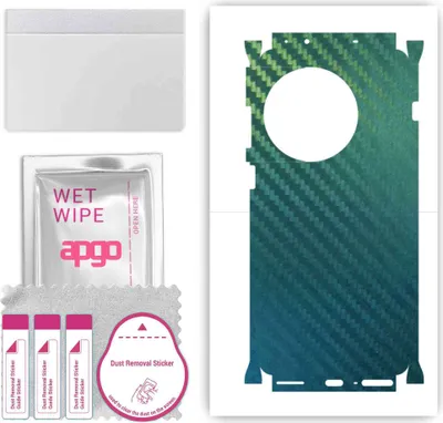 Produktbild von apgo Rückseite + Seiten Schutzfolie, Skin, kompatibel mit OnePlus Ace 2 Pro, Hinten Displayschutzfolie aus Vinylfolie, kratzfest, einfache Montage - Kohlenstoff-Chamäleon CAKA1