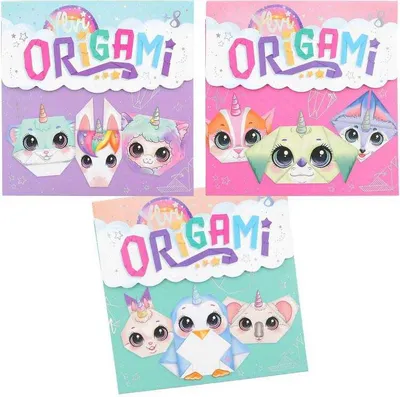 Produktbild von Depesche Ylvi Origami-Set: supersüße magische Tiere, 27 bedruckte Blätter, 3 Faltanleitungen, Stickerbogen