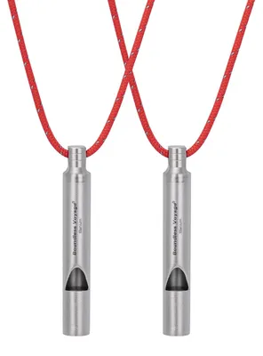 Productafbeelding van Noodfluitje - Titanium - 80 cm koord - Met sleutelhanger - Fluit met lanyard