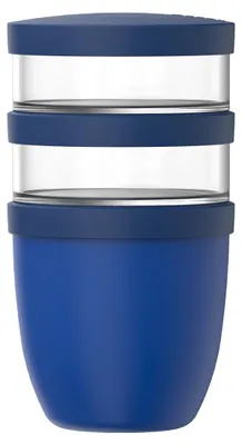 Obrázok produktu pre Mepal – 3-dielna sada misiek na müsli Ellipse – misky na müsli na cesty – misky na jogurt na cesty – priestor na desiaty a prísady – vhodné do umývačky riadu – 500 + 200 + 200 ml – Vivid blue