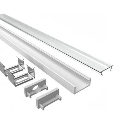 Produktbild von LED-Profil (AH2) weiß RAL9010 transparent