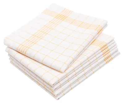 Produktbild von 5er Pack Geschirrtücher, 50x70 cm, 50% Baumwolle,, 50% Leinen, gelb weiß