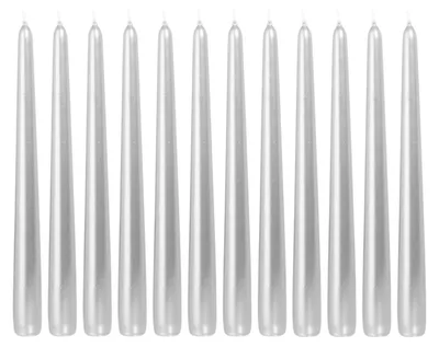 Produktbild von Spitzkerzen Silber 250 x Ø 25 mm, 12 Stück