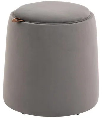Produktbild von 2-in-1-Hocker in Samtoptik mit Stauraum und abnehmbarem Deckel, ? 44 cm x 47,5 cm, Grau