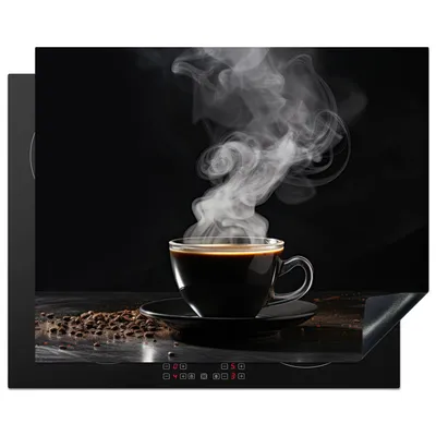 Obrázek produktu pro KitchenYeah® Kryt varné desky černý - káva, 65x52cm, dekorace do kuchyně, keramický kryt varné desky, kryt varné desky