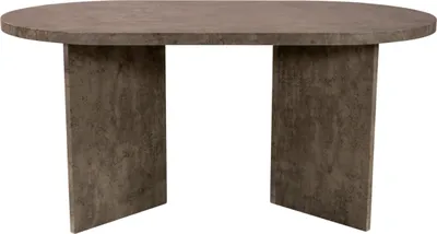 Produktbild von Esszimmertisch Ovi | 160 x 90 cm | Holz Graue-Optik | Tischplatte 40mm | Tischbeine in V-Form | ovaler Esstisch mit geraden Kanten | Holztisch Esszimmer | Esstisch Holz