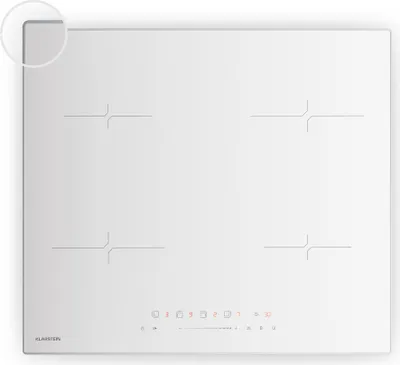 Image de Klarstein Velaire Plaque Induction 60cm - 4 Zones, 7000W Boost, Curseur Tactile, Minuterie, Sécurité Enfants, Vitrocéramique, Plaque Cuisson Induction Encastrable, Design Minimaliste, Blanc