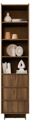 Produktbild von MIRJAN24 Regal Yasumi R50, Stilvoll Wohnzimmer, Regal mit drei Schubladen (Farbe: Nuss Warmia)