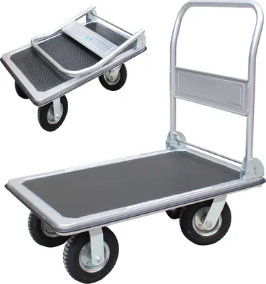Produktbild von Plattformwagen 300 kg luftbereift Transportwagen Handwagen Transportkarre