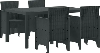 Obrázok produktu pre Záhradný jedálenský set 5 pcs Antracit Polt ratan