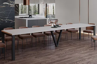 Produktbild von ENDO-Möbel Ausziehbarer Esstisch XXL Titan 130-405cm (Kaschmir Beige)