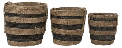 Immagine prodotto di Set di 3 cesti portaoggetti Clayre & Eef Ø 33x33 cm in seagrass marrone