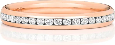 Produktbild von 9 Karat (375) Rotgold Halb Eternity Diamant Trauring/Ehering/Hochzeitsring Brillant-Schliff 0.23 Karat GH - SI3-I1, 50 (15.9); TRS187869KRRSK
