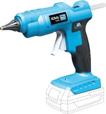 Productafbeelding van Hete lijmpistool Koma Tools, blauw/zwart, 19,5 x 6,8 x 19,4 cm