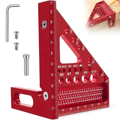 Produktbild von Winkelmesser Aluminiumlegierung 22,5-90°, Präzisionsmesswerkzeug, 3D Kombinationswinkel, für Holzarbeiten