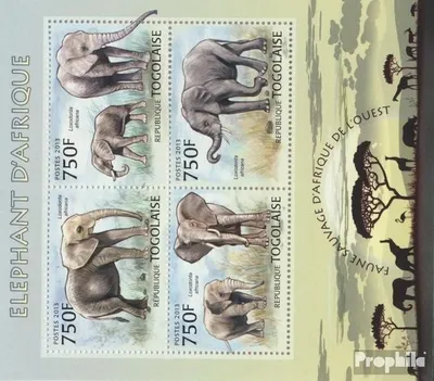 Produktbild von Briefmarken Togo 2013 Mi 4846-4849 Kleinbogen (kompl. Ausgabe) postfrisch Afrikanische Elefanten