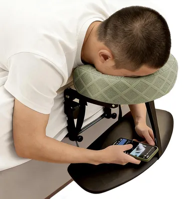 Produktbild von Massage Kopfstütze Bett faltbar, Gesichtskissen mit Armauflage aus Memory Foam, verstellbare Massageauflage für Zuhause