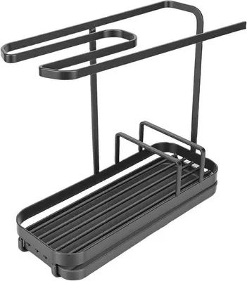 Produktbild von Küchenorganizer mit Spülbeckenablage und Handtuchhalter - Grau, 25 x 21,5 x 9 cm