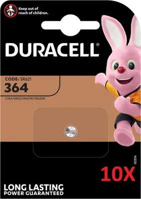 Produktbild von 10x Duracell Uhrenbatterie D364 AgO 1,55V 20mAh Blister