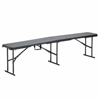 Produktbild von Schwarze 3-Sitzer-Klappbank von 180 cm Schwarz - Oviala REKKEM