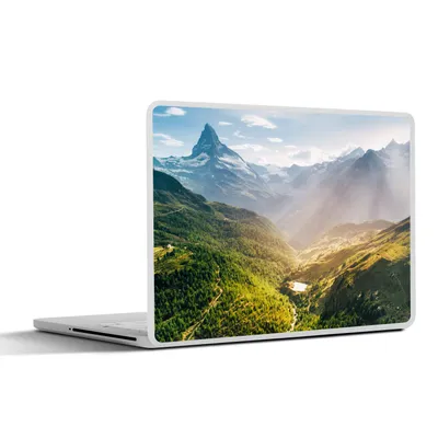 Produktbild von MuchoWow® Laptop Aufkleber Sticker Cover Berge - Pflanzen - Landschaft 25x18 cm - Laptop-Deko