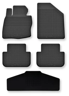 Image de Tapis de sol en caoutchouc + tunnel pour Kia Sorento IV 2020- (SUV) – 5 pièces, noirs, semi-universel, adapté