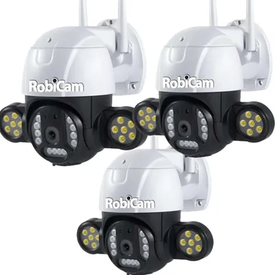 Image de Kit de 3 caméras d'extérieur, NEW 496, iCsee, 4 MP, HD, étanche à 360°