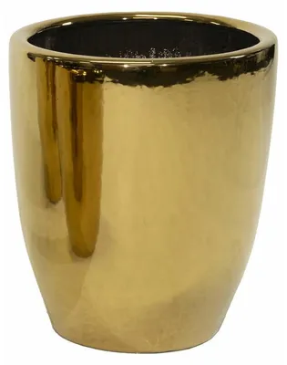 Produktbild von Mega Collections Blumentopf Emperor High - rund - gold - D26 x H35 cm - glanzend