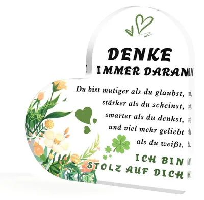 Image de Panneau décoratif en acrylique, motif trèfle, cadeau de motivation, encouragement pour les examens, cadeau d'anniversaire, cadeau de départ