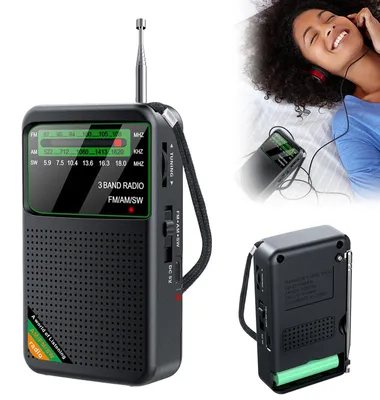 Productafbeelding van Draagbare FM/AM Radio Klein – Zakradio met Hoofdtelefoonaansluiting en Uitstekende Ontvangst