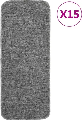 Produktbild von Antirutsch Stufenmatten 15 Stk. 60x25 cm Grau Rechteckig