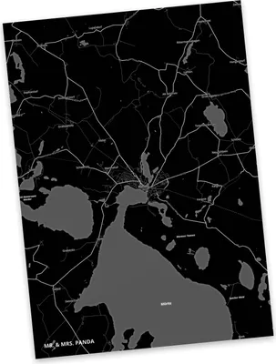 Produktbild von Mr. & Mrs. Panda Fotokarte Waren - Geschenk, Postkarten, Stadt Dorf Karte Landkarte Map Stadtplan, Kunstkarten, Grußkarte, bildkarte, Ansichtskarte, Postkarte
